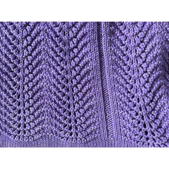 Tach Clothing Womens XS Knit Sweater Purple Crop Scallop N7 - Picture 7 of 9